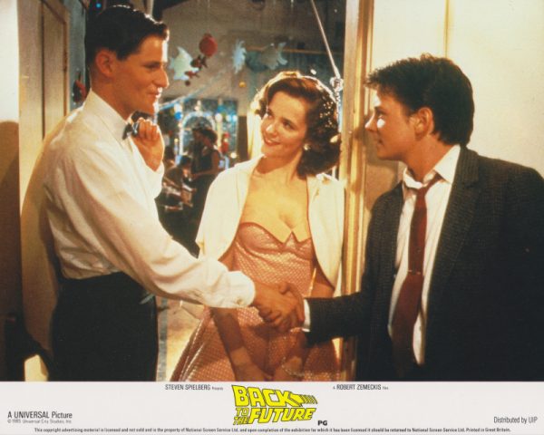 Crispin Glover, Lea Thompson and Michael J. Fox