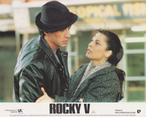 Rocky (Sylvester Stallone) with Adrian (Talia Shire)