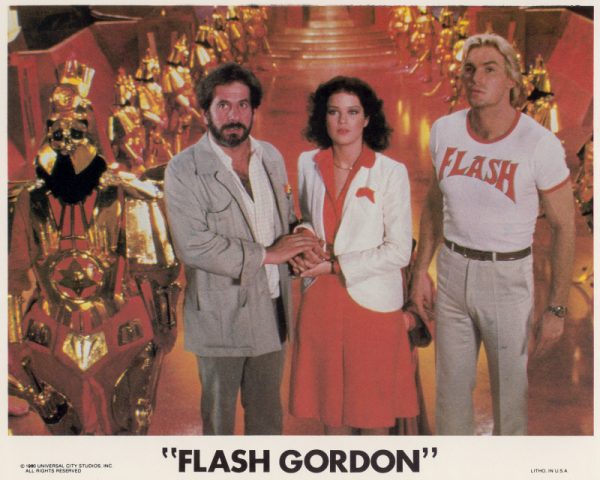 Topol, Melody Anderson and Sam J. Jones star in a scene from Flash Gordon (1980)