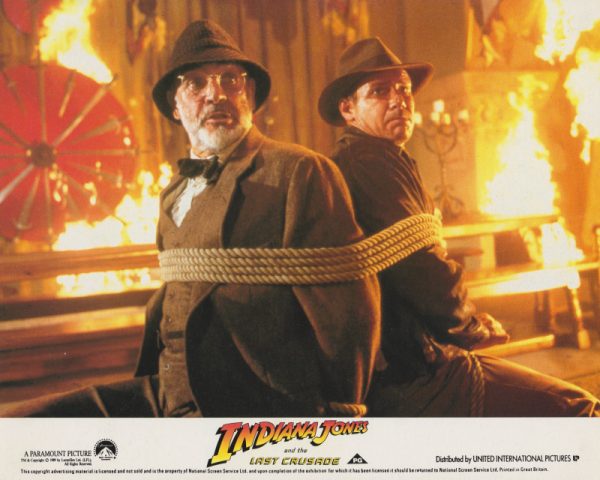 The most memorable marketing image from the film, featuring Sean Connery and Harrison Ford