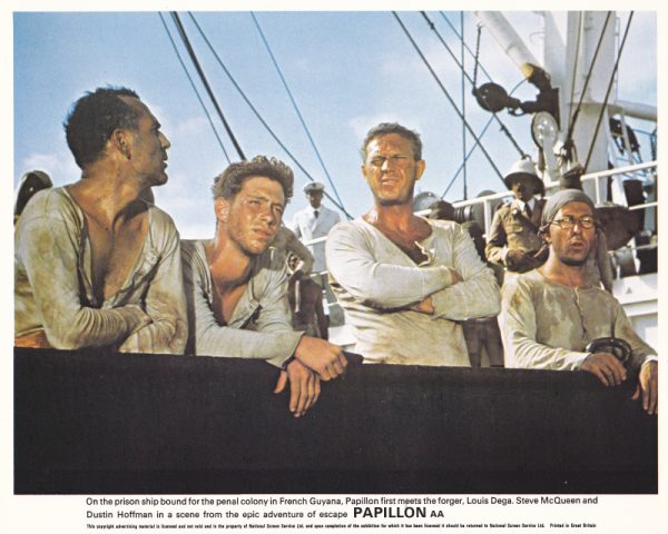 On the prison ship bound for the penal colony in French Guyana...