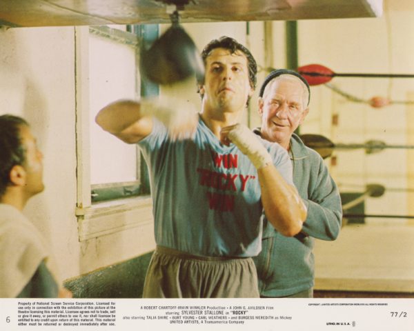 Card #06: Rocky being trained by the veteran Mickey Goldmill