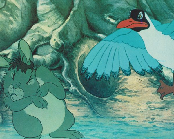 A scene from Watership Down (1978)