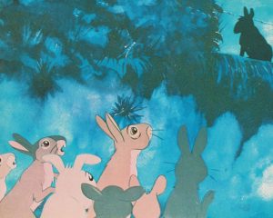 A scene from Watership Down (1978)