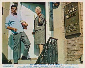 A vintage "Front of House" lobby card from 3 on a Couch (1966)
