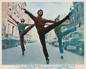 A vintage British/ UK Front of House cinema Lobby Card for West Side Story (1961)