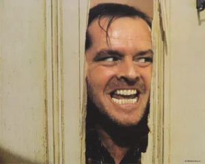 Jack Nicholson in a truly iconic scene from The Shining (1980)