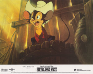A vintage cinema lobby card for An American Tail - Fievel Goes West (1991)