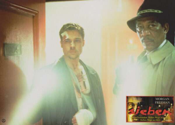 Brad Pitt and Morgan Freeman in Seven (1995)