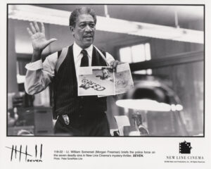 Morgan Freeman stars as Lt. William Somerset in David Fincher's Se7en (1995)
