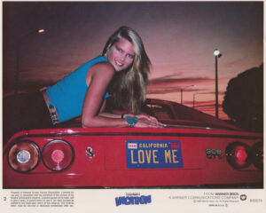 Christie Brinkley with her Ferrari in Vacation (1983)