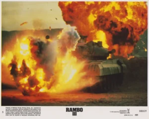 A literally explosive scene from Rambo III (1988)