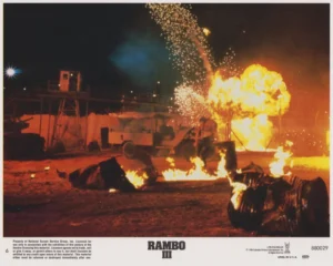 A literally explosive scene from Rambo III (1988)