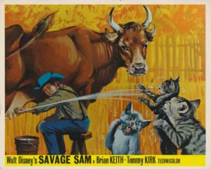An animated scene from Savage Sam (1963)