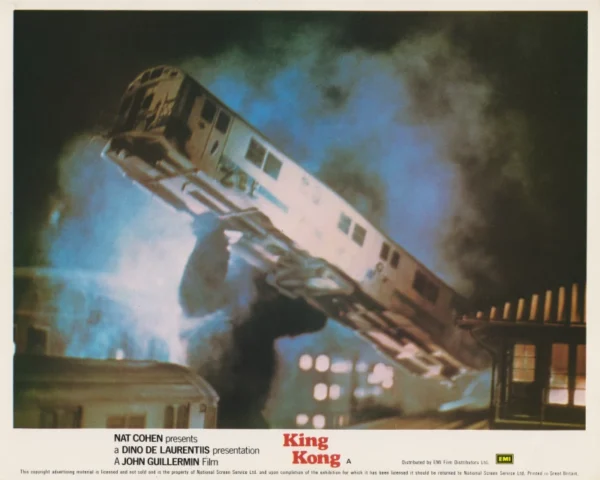 Kong lifts a subway train carriage