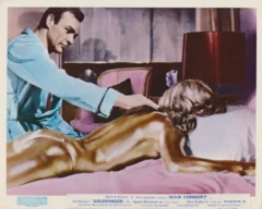 Goldfinger (1964) UK Lobby Card featuring Sean Connery and Shirley Eaton