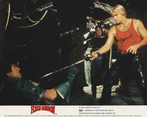 A scene from Mike Hodges' space-opera Flash Gordon (1980)