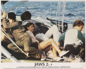 A vintage Jaws 2 British lobby card