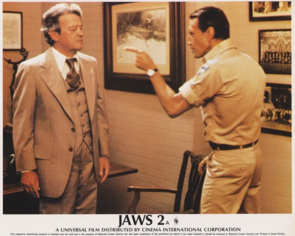 A vintage Jaws 2 British lobby card