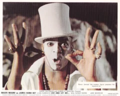 Baron Samedi the voodoo figure practises his mystical art in a scene from Live and Let Die (1973)