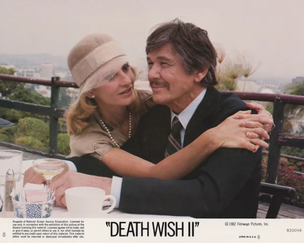 Charles Bronson and Jill Ireland in a scene from Michael Winner's revenge sequel Death Wish II (1982)