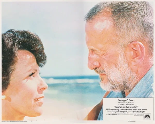 Claire Bloom and George C. Scott in Islands of the Stream (1976) USA Lobby Card [scanned-in image]