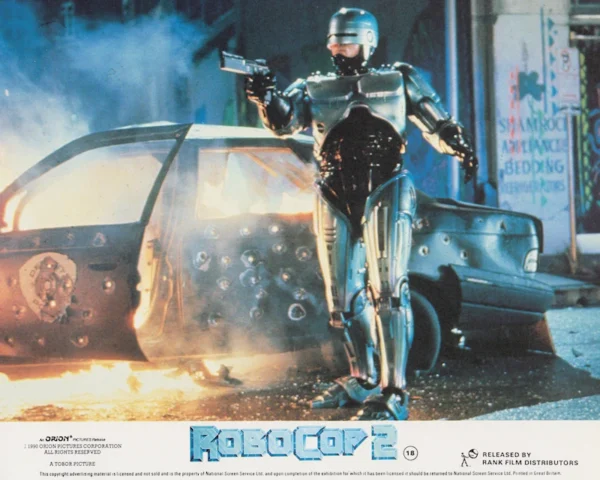 Peter Weller returns as RoboCop in RoboCop 2 (1990) UK Front of House Lobby Card [scanned-in image]