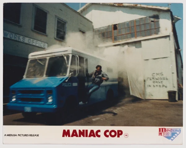 A scene from the finale of Maniac Cop (1988)