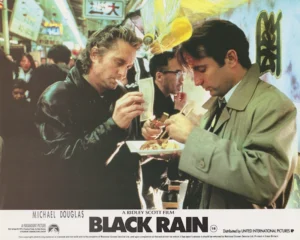 Michael Douglas and Andy Garcia in a scene from Black Rain (1989)