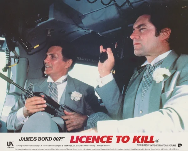 Licence to Kill (1989) UK front of house cinema lobby card [scanned-in image]