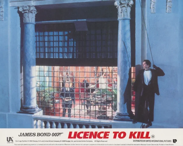 Licence to Kill (1989) UK front of house cinema lobby card [scanned-in image]
