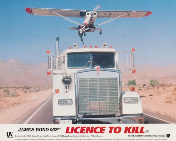 Licence to Kill (1989) UK front of house cinema lobby card [scanned-in image]