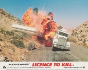 Licence to Kill (1989) UK front of house cinema lobby card [scanned-in image]