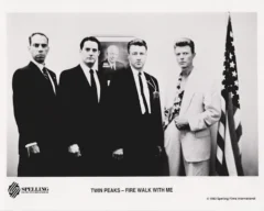 Twin Peaks: Fire Walk with Me (1992) Press Kit Photograph featuring Miguel Ferrer, Kyle MacLachlan, David Lynch and David Bowie