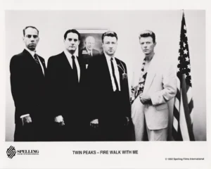 Twin Peaks: Fire Walk with Me (1992) Press Kit Photograph featuring Miguel Ferrer, Kyle MacLachlan, David Lynch and David Bowie