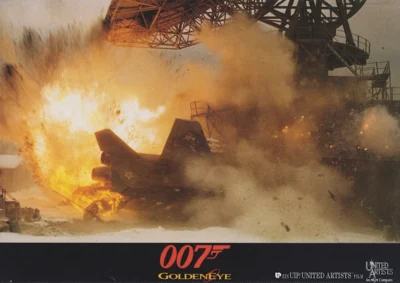 An explosive scene from Goldeneye (1995)