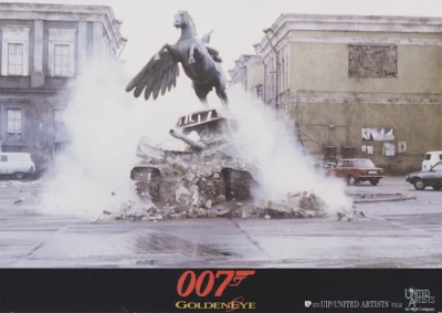 An action-packed scene from Goldeneye (1995)