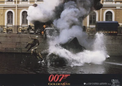 An action-packed scene from Goldeneye (1995)