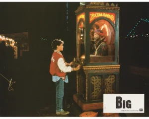 Josh Baskin tries the Zoltar Speaks machine in Big (1988) [scanned-in image]