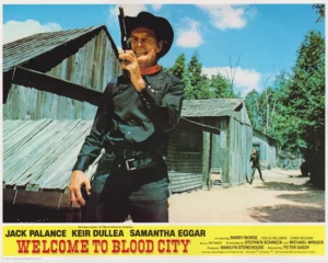 Jack Palance starring in Welcome to Blood City (1977) Front of House Card [scanned-in image]