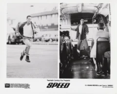Keanu Reeves is Jack Traven in SPEED (1994) [press photograph scan]