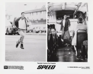 Keanu Reeves is Jack Traven in SPEED (1994) [press photograph scan]