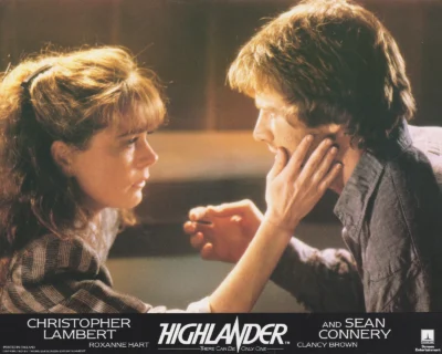 Roxanne Hart and Christopher Lambert in Highlander
