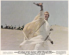 A scene from Lawrence of Arabia (1971) captured on a vintage cinema lobby card