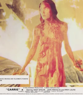 Carrie (Sissy Spacek) invokes her telekinetic powers at a school prom in a scene from Carrie (1976)