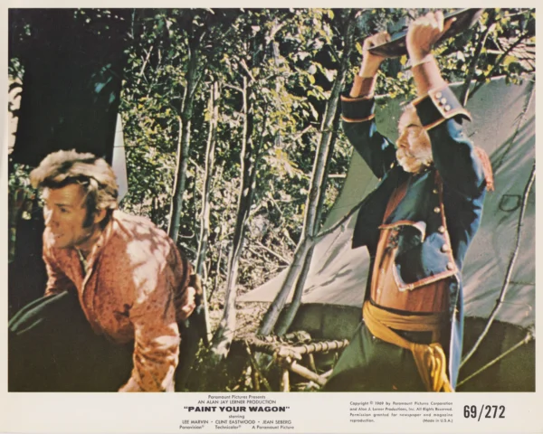 Lee Marvin about to strike Clint Eastwood!